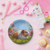 Guinea Pig's Pink Blume Paradies Pappteller (Party)