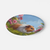 Guinea Pig's Pink Blume Paradies Pappteller (Schrägansicht)