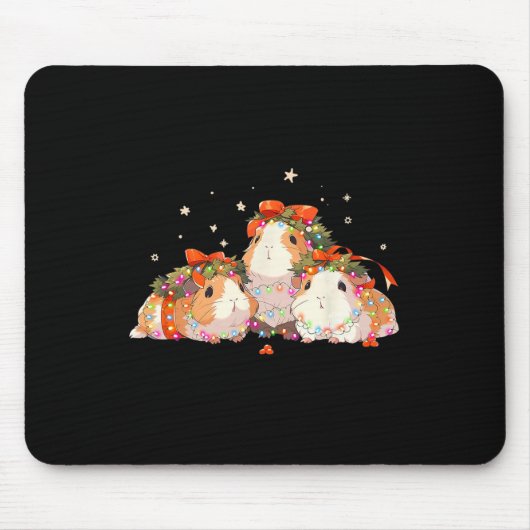 Guinea Pigs Tangled Up In Christmas Lights Guinea Mousepad (Vorne)