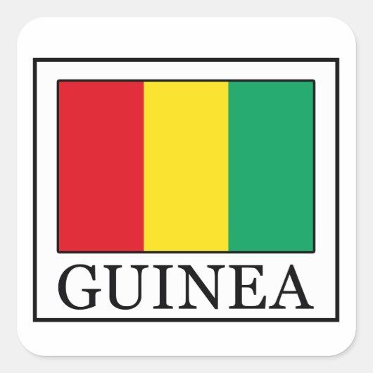 Guinea Quadratischer Aufkleber (Vorderseite)