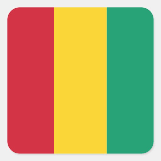 Guinea Quadratischer Aufkleber (Vorderseite)