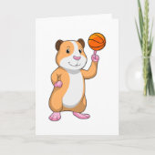 Guinea Schwein als Basketballspieler mit Basketbal Karte (Vorderseite)