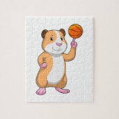 Guinea Schwein als Basketballspieler mit Basketbal Puzzle (Vertikal)