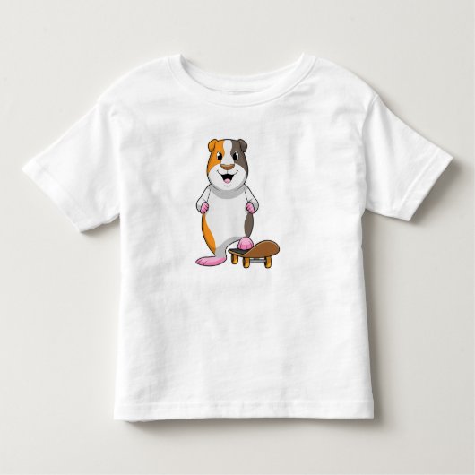 Guinea Schwein als Skater mit Skateboard Kleinkind T-shirt (Vorderseite)