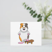 Guinea Schwein als Skater mit Skateboard Postkarte (Stehend Vorderseite)