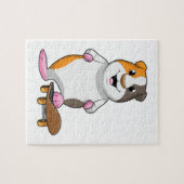 Guinea Schwein als Skater mit Skateboard Puzzle (Horizontal)