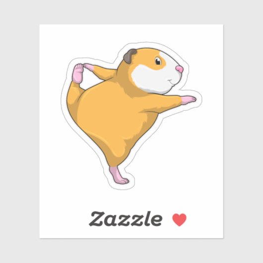 Guinea Schwein bei Yoga Aufkleber (Blatt)