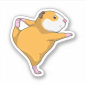 Guinea Schwein bei Yoga Aufkleber (Vorderseite)
