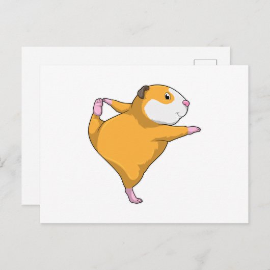 Guinea Schwein bei Yoga Postkarte (Vorne/Hinten)