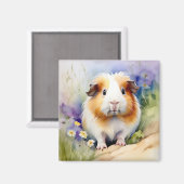 Guinea Schwein Delikatfarbenes Wasser Magnet (Vorderseite/Rückseite)