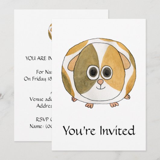 Guinea Schwein. Einladung (Vorne/Hinten)