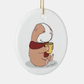 Guinea Schwein genießt ein heißes Getränk Keramik Ornament (Rechts)