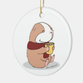 Guinea Schwein genießt ein heißes Getränk Keramik Ornament (Links)