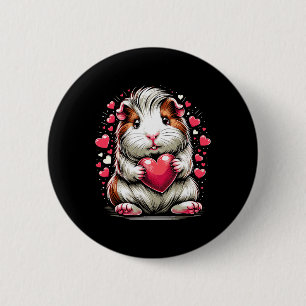 Guinea Schwein Herzschlag Valentinstag Niedliches Button