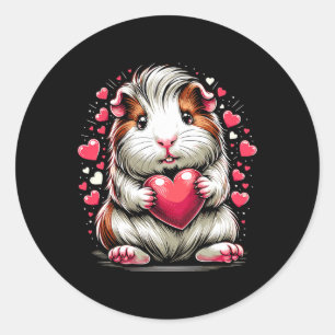 Guinea Schwein Herzschlag Valentinstag Niedliches  Runder Aufkleber