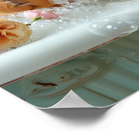 Guinea Schwein Kunst, Guinea Schwein Kunst in Bade Poster (Ecke)