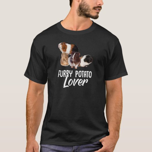 Guinea Schwein Niedlich Furry Potato T-Shirt (Vorderseite)