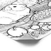 Guinea Schwein Niedliche Heimtiere Färben Poster (Ecke)