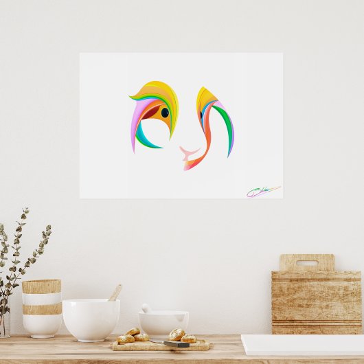 Guinea - Schwein oder zwei Vögel Poster (Küche)