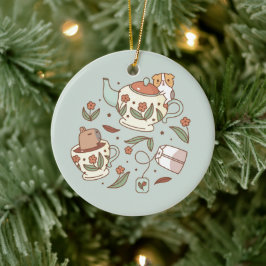 Guinea Schwein und Capybara Tee Party Keramik Ornament