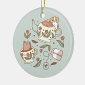 Guinea Schwein und Capybara Tee Party Keramik Ornament (Links)