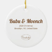 Guinea Schwein und Capybara Winterdorf Keramik Ornament (Hinten)