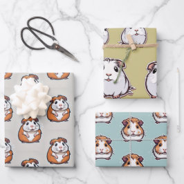 Guinea Schwein verrückte Guinea Mädchen Geburtstag Geschenkpapier Set