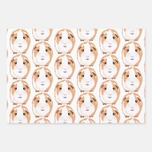 Guinea Schwein Wrapping Paper Flat Sheet Set 3 Geschenkpapier Set (Vorderseite 2)