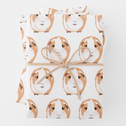 Guinea Schwein Wrapping Paper Flat Sheet Set 3 Geschenkpapier Set (Beispiel)