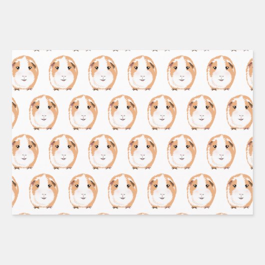 Guinea Schwein Wrapping Paper Flat Sheet Set 3 Geschenkpapier Set (Vorderseite)