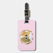 Guinea Schweinchen auf Rosa. Gepäckanhänger (Vorderseite vertikal)
