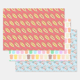 Guinea Schweine, Capybara und Koala mit Lebensmitt Geschenkpapier Set