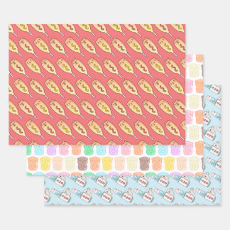 Guinea Schweine, Capybara und Koala mit Lebensmitt Geschenkpapier Set