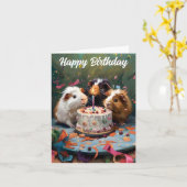 Guinea Schweine feiern Geburtstag Karte (Gelbe Blume)