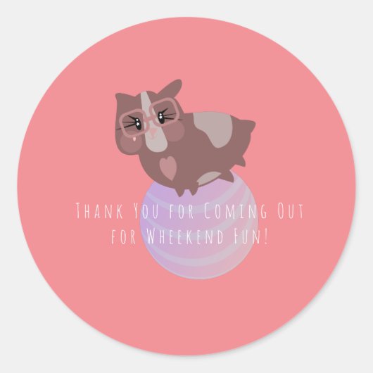 Guinea Schweine Fitness Runder Aufkleber (Vorderseite)