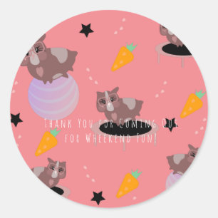 Guinea Schweine Fitness Runder Aufkleber