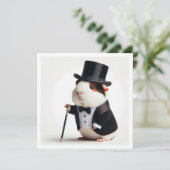 Guinea Schweine Geburtstag, Guinea Abschluss Einladung (Stehend Vorderseite)