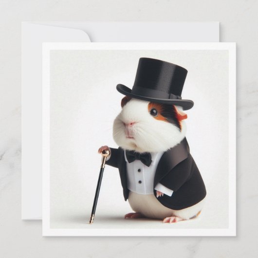 Guinea Schweine Geburtstag, Guinea Abschluss Einladung (Vorderseite)