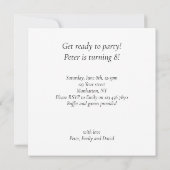 Guinea Schweine Geburtstag, Guinea Schwein Krawatt Einladung (Rückseite)