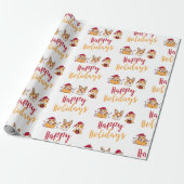 Guinea Schweine Happy Holidays Red Hats Funny Geschenkpapier (Ungerollt)