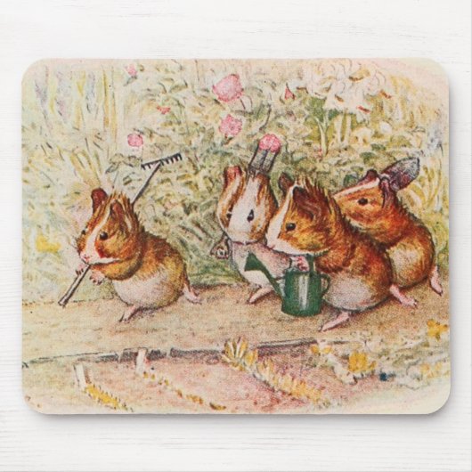 Guinea Schweine im Garten pflanzen Mousepad (Vorne)