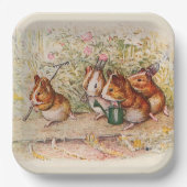 Guinea Schweine im Garten pflanzen Pappteller (Vorderseite)