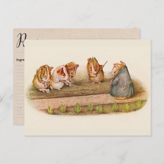 Guinea Schweine im Gartenfarben Postkarte (Vorne/Hinten)