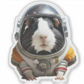 Guinea Schweine im Weltraum! Astronaut Explorer Aufkleber (Vorderseite)