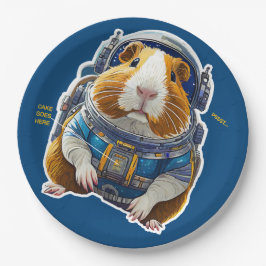 Guinea Schweine im Weltraum! Retro Astronaut Explo Pappteller