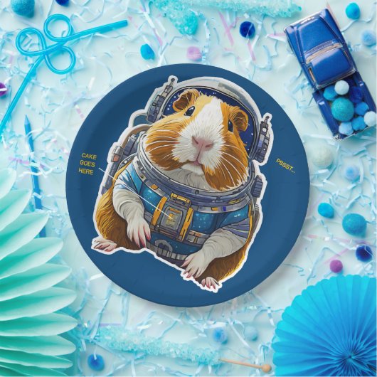 Guinea Schweine im Weltraum! Retro Astronaut Explo Pappteller (Party)