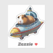 Guinea Schweine im Weltraum! Stilvolles Retro-Raum Aufkleber (Blatt)