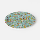 Guinea Schweine in blau Pappteller (Schrägansicht)