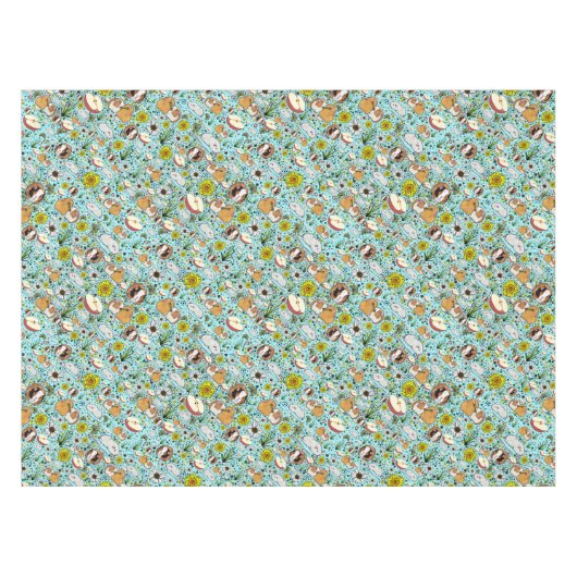 Guinea Schweine in blau Tischdecke (Vorderseite (Horizontal))