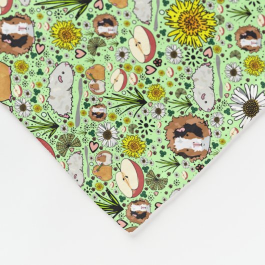 Guinea Schweine in Grün Fleecedecke (Ecke)